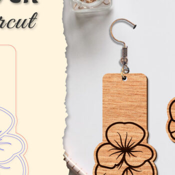 Intra απο ξύλο plywood 3mm-4mm πάχος - Σκουλαρίκι Flower cut Laser Δίασταση 3x3 cm INTRAFABR-122656060 - Image 5