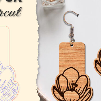 Intra απο ξύλο plywood 3mm-4mm πάχος - Σκουλαρίκι Flower cut Laser Δίασταση 3x3 cm INTRAFABR-122656060 - Image 6