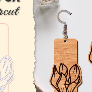 Intra απο ξύλο plywood 3mm-4mm πάχος - Σκουλαρίκι Flower cut Laser Δίασταση 3x3 cm INTRAFABR-122656060 - Image 7