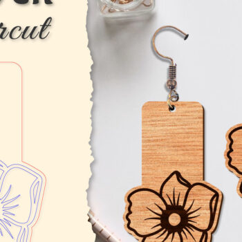 Intra απο ξύλο plywood 3mm-4mm πάχος - Σκουλαρίκι Flower cut Laser Δίασταση 3x3 cm INTRAFABR-122656060 - Image 8