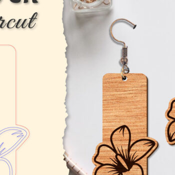 Intra απο ξύλο plywood 3mm-4mm πάχος - Σκουλαρίκι Flower cut Laser Δίασταση 3x3 cm INTRAFABR-122656060 - Image 9