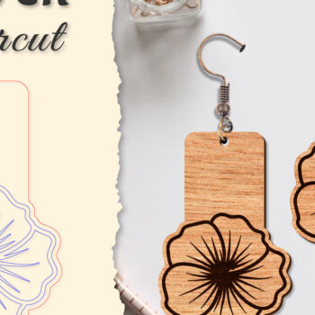 Intra απο ξύλο plywood 3mm-4mm πάχος - Σκουλαρίκι Flower cut Laser Δίασταση 3x3 cm INTRAFABR-122656060 - Image 11