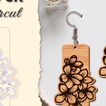 Intra απο ξύλο plywood 3mm-4mm πάχος - Σκουλαρίκι Flower cut Laser Δίασταση 3x3 cm INTRAFABR-122656060 - Image 12