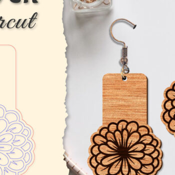 Intra απο ξύλο plywood 3mm-4mm πάχος - Σκουλαρίκι Flower cut Laser Δίασταση 3x3 cm INTRAFABR-122656060 - Image 15