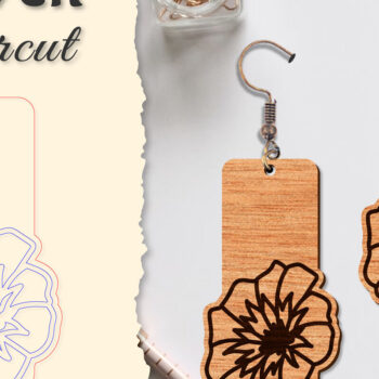 Intra απο ξύλο plywood 3mm-4mm πάχος - Σκουλαρίκι Flower cut Laser Δίασταση 3x3 cm INTRAFABR-122656060 - Image 16