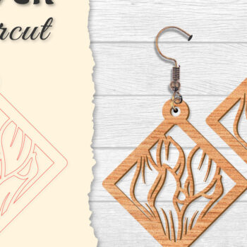 Intra απο ξύλο plywood 3mm-4mm πάχος - Σκουλαρίκι Flower cut Laser Δίασταση 3x3 cm INTRAFABR-122656046 - Image 7