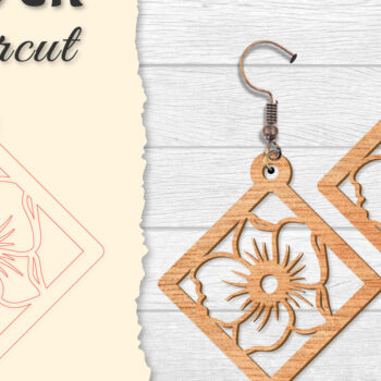 Intra απο ξύλο plywood 3mm-4mm πάχος - Σκουλαρίκι Flower cut Laser Δίασταση 3x3 cm INTRAFABR-122656046 - Image 8