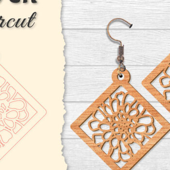 Intra απο ξύλο plywood 3mm-4mm πάχος - Σκουλαρίκι Flower cut Laser Δίασταση 3x3 cm INTRAFABR-122656046 - Image 10