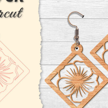 Intra απο ξύλο plywood 3mm-4mm πάχος - Σκουλαρίκι Flower cut Laser Δίασταση 3x3 cm INTRAFABR-122656046 - Image 11