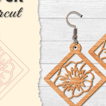 Intra απο ξύλο plywood 3mm-4mm πάχος - Σκουλαρίκι Flower cut Laser Δίασταση 3x3 cm INTRAFABR-122656046 - Image 16