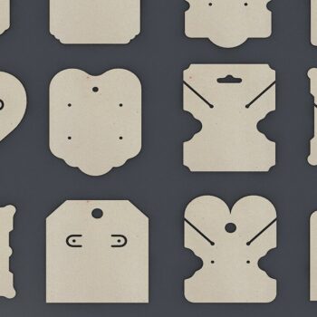 Intra απο ξύλο plywood 3mm-4mm πάχος - Στήριγμα για σκουλαρίκι, σχέδιο κοπής επίδειξης κοσμημάτων Δίασταση 3x3 cm INTRAFABR-37105862 - Image 2