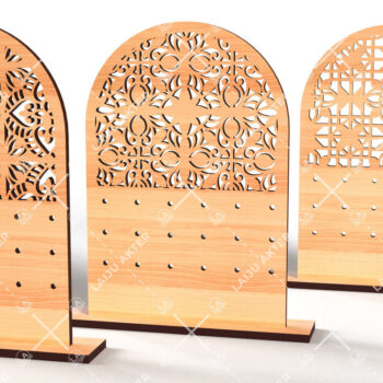 Intra απο ξύλο plywood 3mm-4mm πάχος - Σετ Σκουλαρίκια  Laser Cut 06 Δίασταση 3x3 cm INTRAFABR-117740621 - Image 2