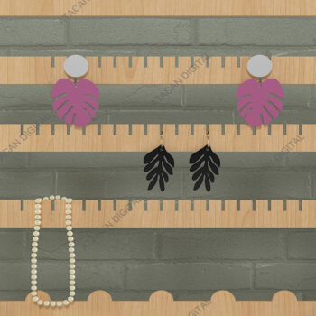 Intra απο ξύλο plywood 3mm-4mm πάχος - Σκουλαρίκια κοσμήματα με βάση στήριξης  Δίασταση 3x3 cm INTRAFABR-68566896 - Image 4