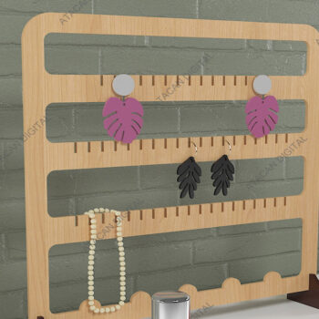 Intra απο ξύλο plywood 3mm-4mm πάχος - Σκουλαρίκια κοσμήματα με βάση στήριξης  Δίασταση 3x3 cm INTRAFABR-68566896 - Image 6