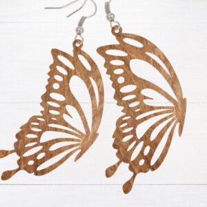 Intra απο ξύλο plywood 3mm-4mm πάχος - Σκουλαρίκι Laser Cut, Σκουλαρίκι πεταλούδα Δίασταση 3x3 cm INTRAFABR-66527658