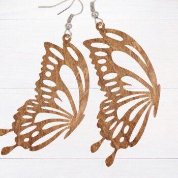 Intra απο ξύλο plywood 3mm-4mm πάχος - Σκουλαρίκι Laser Cut, Σκουλαρίκι πεταλούδα Δίασταση 3x3 cm INTRAFABR-66527658 - Image 3