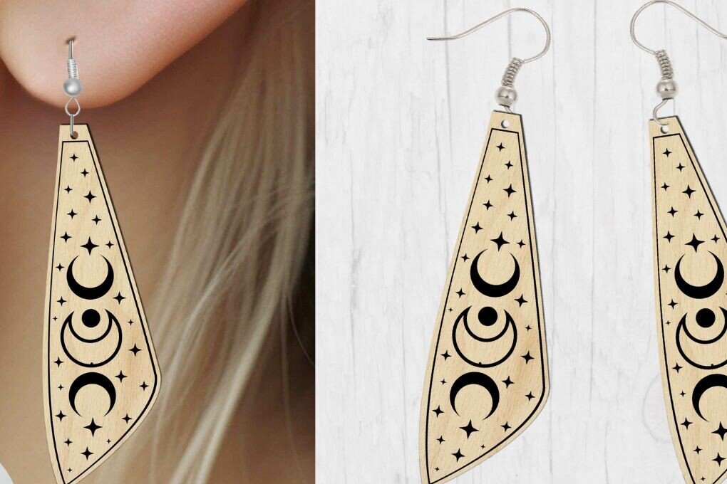 Intra απο ξύλο plywood 3mm-4mm πάχος - Σκουλαρίκια Laser Cut File, Boho, Halloween Δίασταση 3x3 cm INTRAFABR-80694941