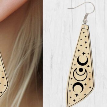 Intra απο ξύλο plywood 3mm-4mm πάχος - Σκουλαρίκια Laser Cut File, Boho, Halloween Δίασταση 3x3 cm INTRAFABR-80694941 - Image 3