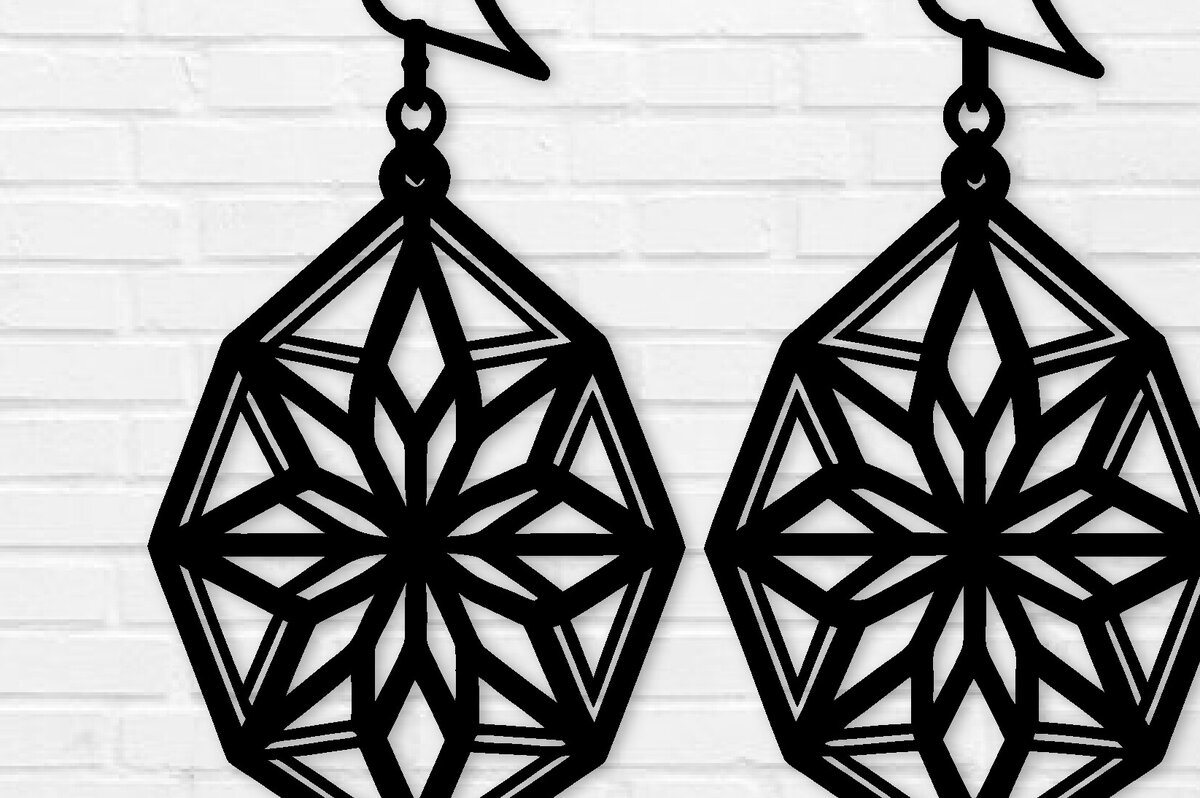 Intra απο ξύλο plywood 3mm-4mm πάχος - Σκουλαρίκι Laser Cut File, Σκουλαρίκι  Δίασταση 3x3 cm INTRAFABR-103253602