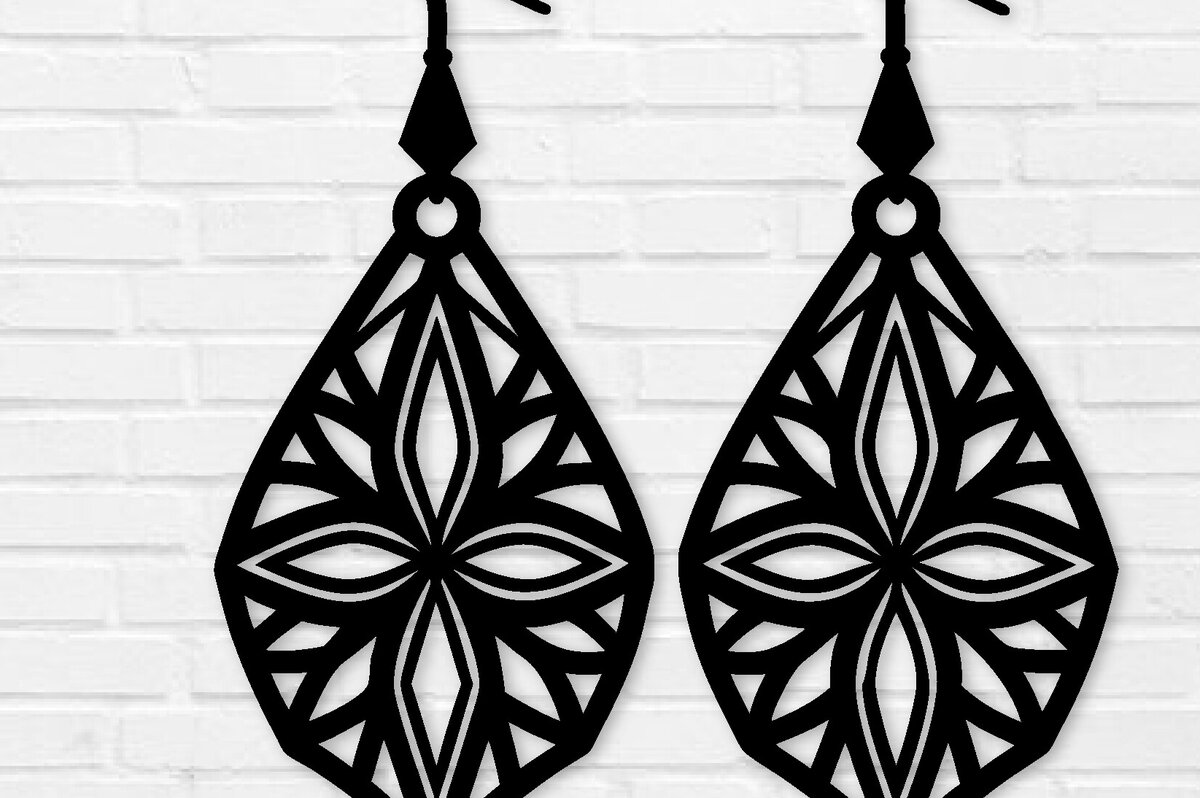 Intra απο ξύλο plywood 3mm-4mm πάχος - Σκουλαρίκι Laser Cut File, Σκουλαρίκι  Δίασταση 3x3 cm INTRAFABR-103253664