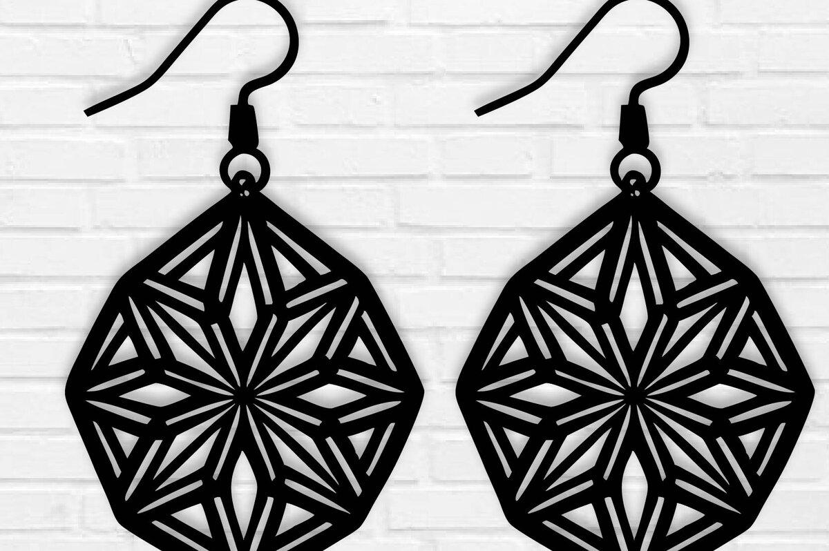 Intra απο ξύλο plywood 3mm-4mm πάχος - Σκουλαρίκι Laser Cut File, Σκουλαρίκι  Δίασταση 3x3 cm INTRAFABR-109952251