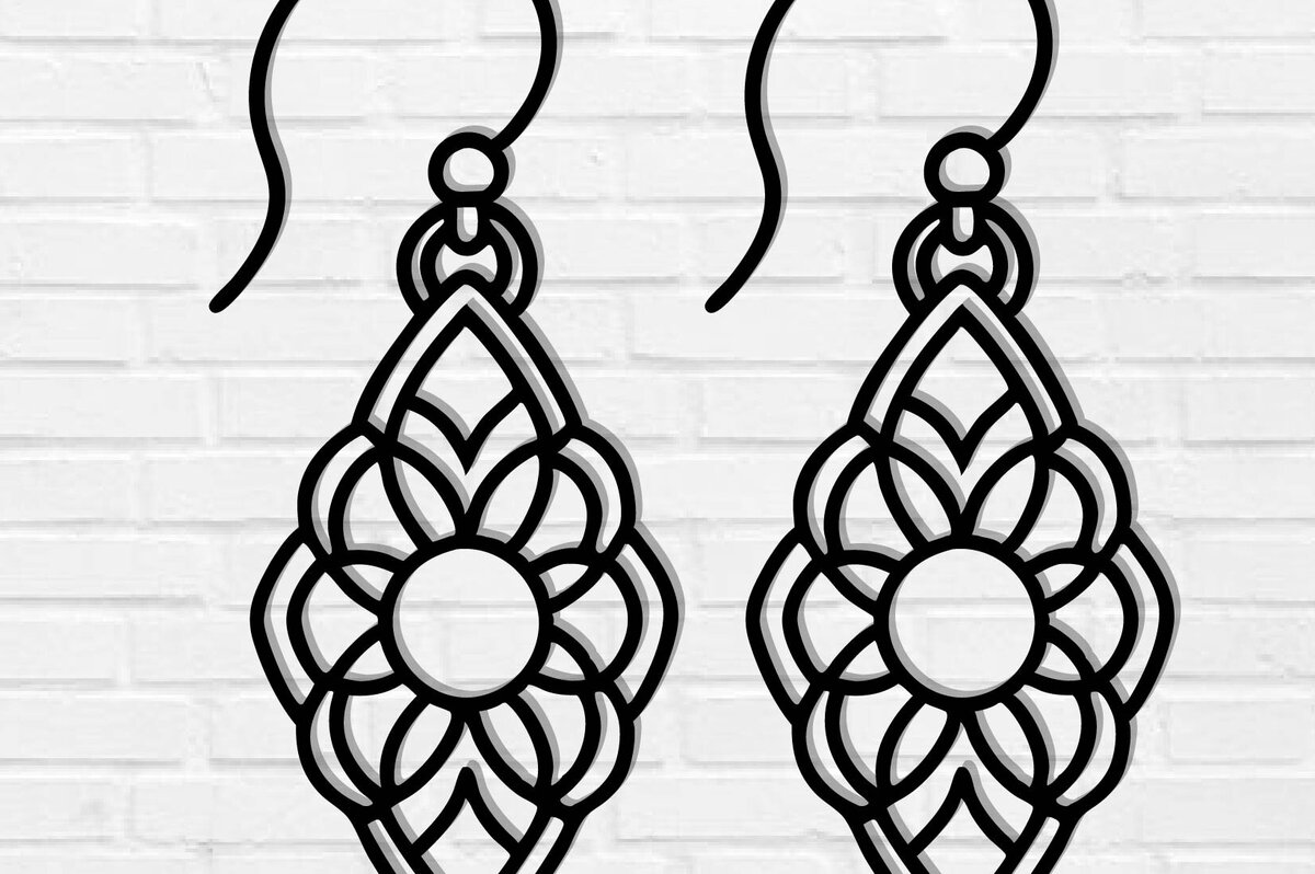 Intra απο ξύλο plywood 3mm-4mm πάχος - Σκουλαρίκι Laser Cut File, Σκουλαρίκι  Δίασταση 3x3 cm INTRAFABR-115912783