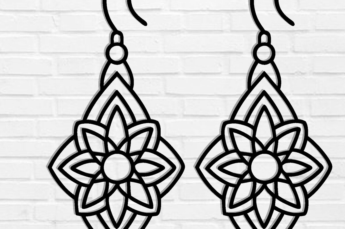 Intra απο ξύλο plywood 3mm-4mm πάχος - Σκουλαρίκι Laser Cut File, Σκουλαρίκι  Δίασταση 3x3 cm INTRAFABR-115913101