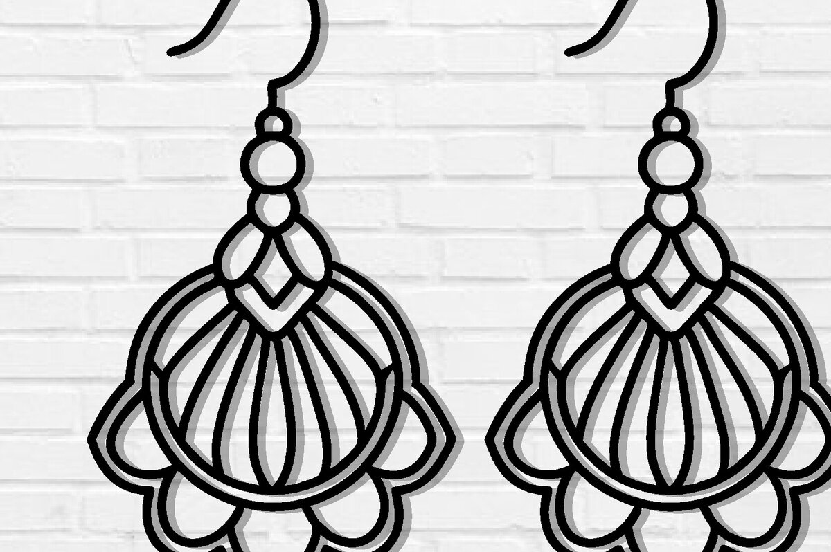 Intra απο ξύλο plywood 3mm-4mm πάχος - Σκουλαρίκι Laser Cut File, Σκουλαρίκι  Δίασταση 3x3 cm INTRAFABR-115913645