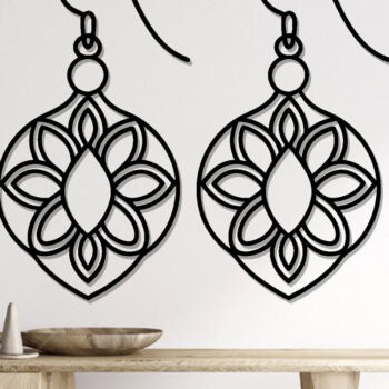 Intra απο ξύλο plywood 3mm-4mm πάχος - Σκουλαρίκι Laser Cut File, Σκουλαρίκι  Δίασταση 3x3 cm INTRAFABR-115913740 - Image 2