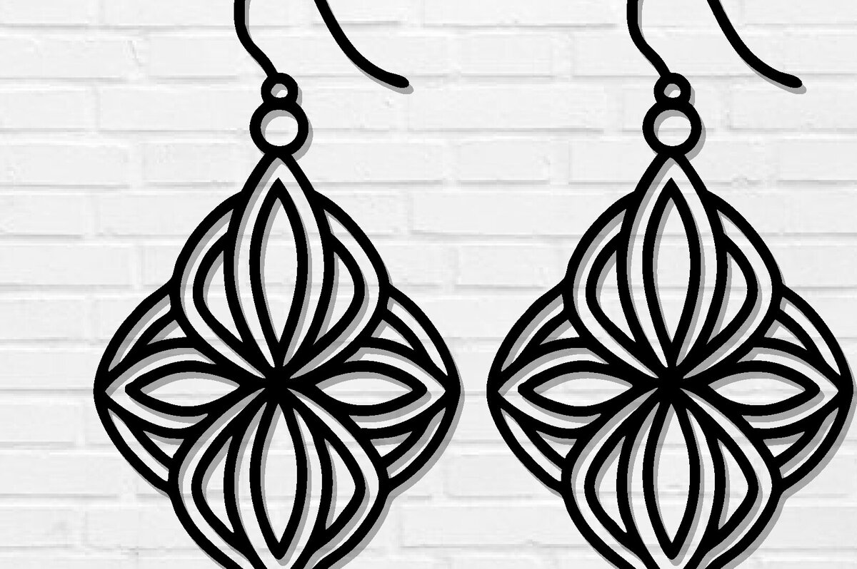 Intra απο ξύλο plywood 3mm-4mm πάχος - Σκουλαρίκι Laser Cut File, Σκουλαρίκι  Δίασταση 3x3 cm INTRAFABR-115913922