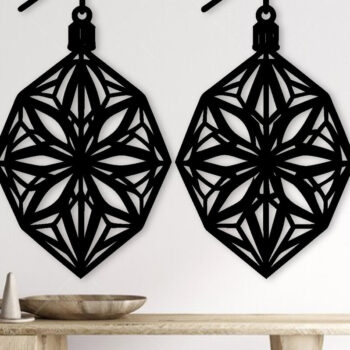 Intra απο ξύλο plywood 3mm-4mm πάχος - Σκουλαρίκι Laser Cut File, Σκουλαρίκι  Δίασταση 3x3 cm INTRAFABR-101853106 - Image 2