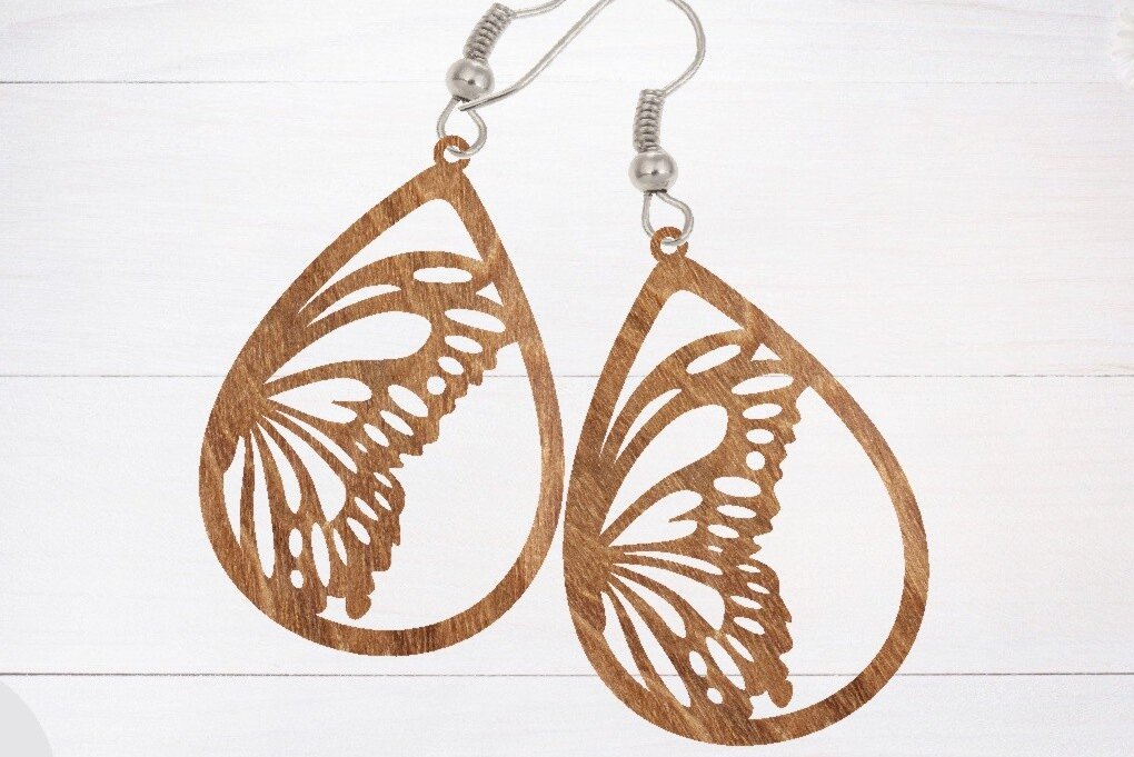 Intra απο ξύλο plywood 3mm-4mm πάχος - Σκουλαρίκι Laser Cut File, Σκουλαρίκι  Δίασταση 3x3 cm INTRAFABR-66908461