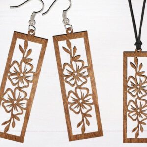 Intra απο ξύλο plywood 3mm-4mm πάχος - Σκουλαρίκι  κοπής με λέιζερ, Σκουλαρίκι λουλουδιών Δίασταση 3x3 cm INTRAFABR-70009504