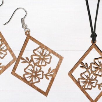 Intra απο ξύλο plywood 3mm-4mm πάχος - Σκουλαρίκι  κοπής με λέιζερ, Σκουλαρίκι λουλουδιών Δίασταση 3x3 cm INTRAFABR-70009670 - Image 3