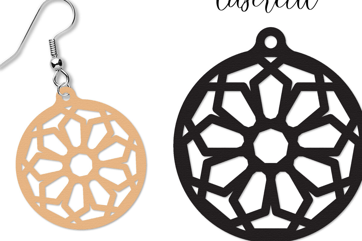 Intra απο ξύλο plywood 3mm-4mm πάχος - Σκουλαρίκι Laser Cut  Δίασταση 3x3 cm INTRAFABR-114202216