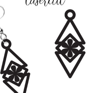 Intra απο ξύλο plywood 3mm-4mm πάχος - Σκουλαρίκι LaserCut -  Lasercut Δίασταση 3x3 cm INTRAFABR-116548626