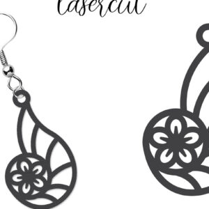 Intra απο ξύλο plywood 3mm-4mm πάχος - Σκουλαρίκι LaserCut -  Lasercut Δίασταση 3x3 cm INTRAFABR-116646946