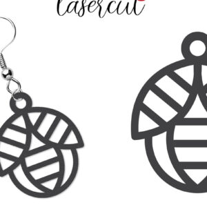 Intra απο ξύλο plywood 3mm-4mm πάχος - Σκουλαρίκι LaserCut -  Lasercut Δίασταση 3x3 cm INTRAFABR-116646971