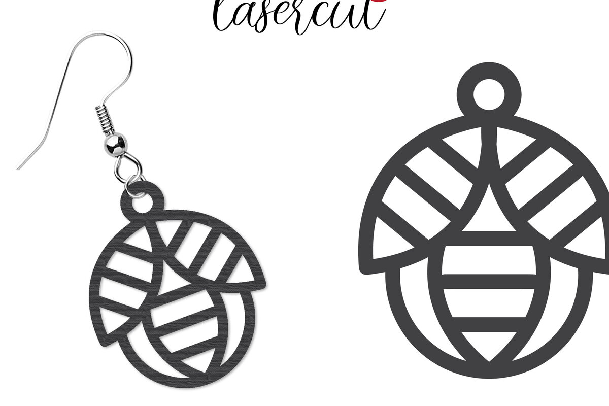 Intra απο ξύλο plywood 3mm-4mm πάχος - Σκουλαρίκι LaserCut -  Lasercut Δίασταση 3x3 cm INTRAFABR-116646971