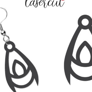 Intra απο ξύλο plywood 3mm-4mm πάχος - Σκουλαρίκι LaserCut -  Lasercut Δίασταση 3x3 cm INTRAFABR-116647005