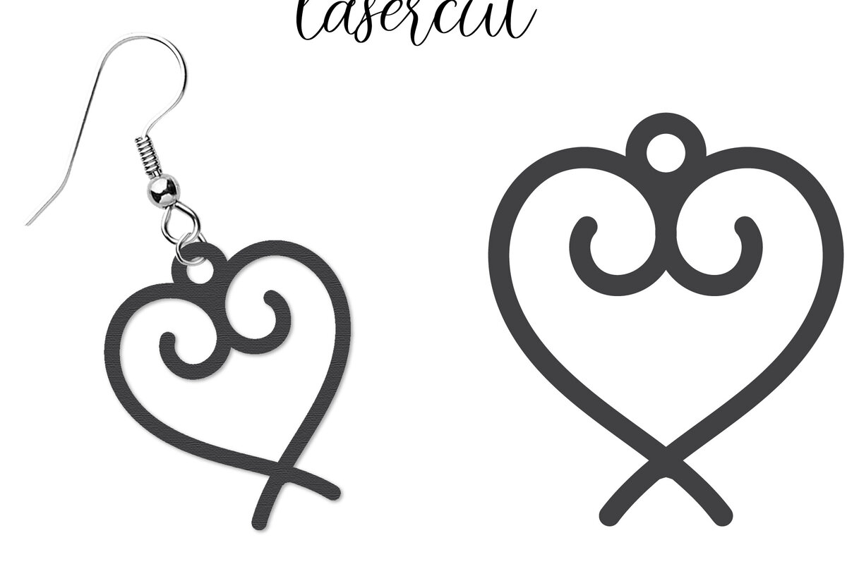 Intra απο ξύλο plywood 3mm-4mm πάχος - Σκουλαρίκι LaserCut -  Lasercut Δίασταση 3x3 cm INTRAFABR-116647052