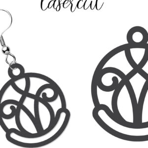 Intra απο ξύλο plywood 3mm-4mm πάχος - Σκουλαρίκι LaserCut -  Lasercut Δίασταση 3x3 cm INTRAFABR-116647063