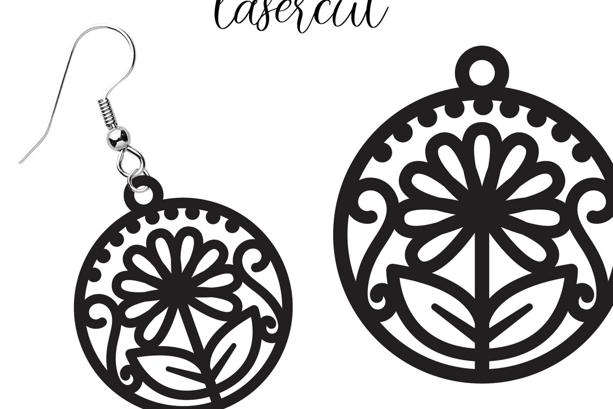 Intra απο ξύλο plywood 3mm-4mm πάχος - Σκουλαρίκι LaserCut -  Lasercut Δίασταση 3x3 cm INTRAFABR-116548441