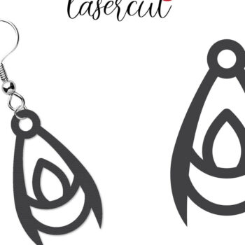 Intra απο ξύλο plywood 3mm-4mm πάχος - Σκουλαρίκι LaserCut -  Lasercut Δίασταση 3x3 cm INTRAFABR-116647163 - Image 5