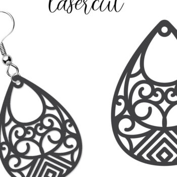 Intra απο ξύλο plywood 3mm-4mm πάχος - Σκουλαρίκι LaserCut -  Lasercut Δίασταση 3x3 cm INTRAFABR-117435356 - Image 1