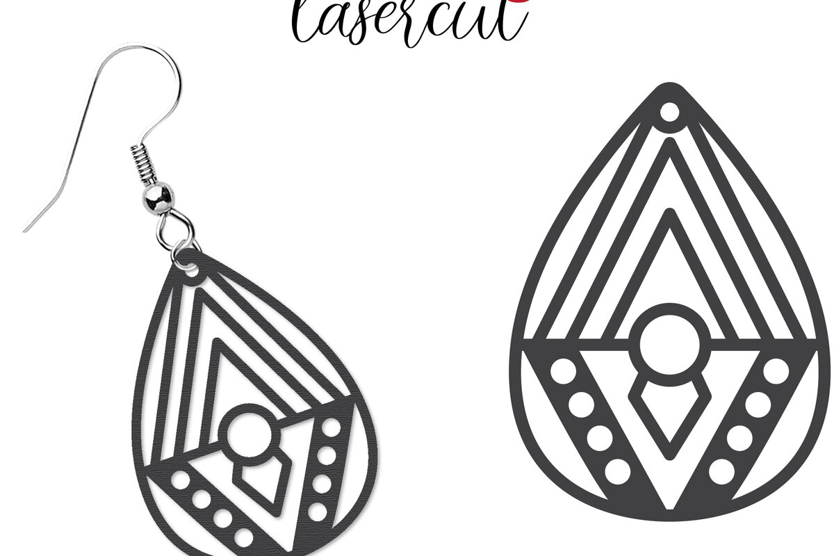 Intra απο ξύλο plywood 3mm-4mm πάχος - Σκουλαρίκι LaserCut -  Lasercut Δίασταση 3x3 cm INTRAFABR-117435368