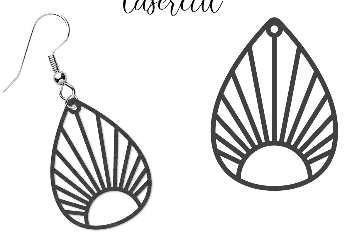 Intra απο ξύλο plywood 3mm-4mm πάχος - Σκουλαρίκι LaserCut -  Lasercut Δίασταση 3x3 cm INTRAFABR-117435389