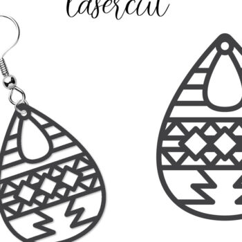 Intra απο ξύλο plywood 3mm-4mm πάχος - Σκουλαρίκι LaserCut -  Lasercut Δίασταση 3x3 cm INTRAFABR-117435585 - Image 2