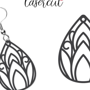 Intra απο ξύλο plywood 3mm-4mm πάχος - Σκουλαρίκι LaserCut -  Lasercut Δίασταση 3x3 cm INTRAFABR-117435585 - Image 5