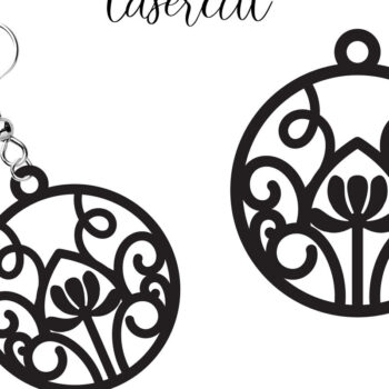 Intra απο ξύλο plywood 3mm-4mm πάχος - Σκουλαρίκι LaserCut -  Lasercut Δίασταση 3x3 cm INTRAFABR-116548492 - Image 1